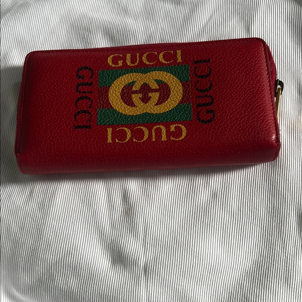 Gucci Red Zip-Around Wallet